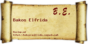 Bakos Elfrida névjegykártya